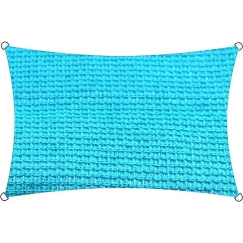 Beautiful Lake Blue Sun Shade Sail Durable Rectangle Courtyard Swimming Pool Sun Shade Net Park Awnings Sun Shelter