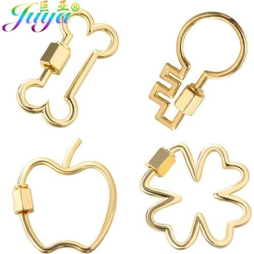 Juya DIY Pendant Creative Spiral Carabiner Fastener Screw Lock Clasps Accessories For Hanging Chains Pendant Punk Jewelry Making
