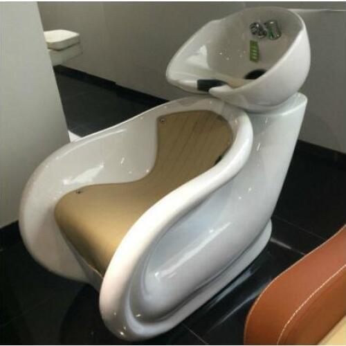 Sit type shampoo bed fiberglass hair salon rinse bed barbershop shampoo bed high-grade half lie sit type punch rinse bed