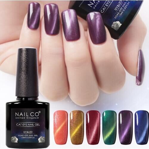 NAILCO Cat Eyes Lacquer 46 Colors Manicure Decoration Nails Polish Gel Lacquer Soak Off UV Semi Permanent Gel Cat Eyes Magnetic