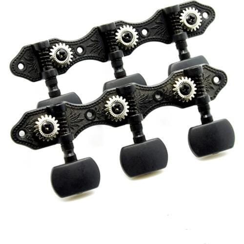 MoonEmbassy Classical Guitar Peg Black Plated Guitar Machine Head Guitar String Tuning Pegs Accessories