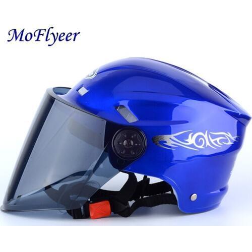 MoFlyeer Motorbike Open Face Half Helmet Electric Bicycle Riding Helmet Motorcycle Unisex Breathable Sunscreen Summer Helmet