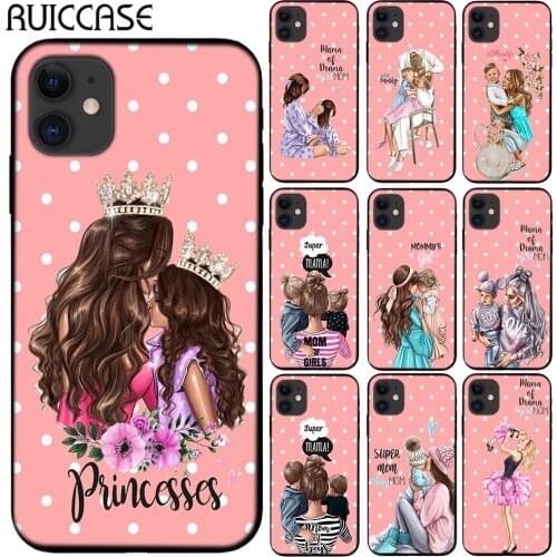 Super Mama Dad Girl Mom Boy Baby Black Soft Silicone Case For Capa iPhone 11 Pro Max X XS Max XR 6 6S 7 8 Plus 5S SE Phone Cover