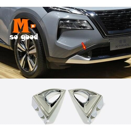 2021 2022 for Nissan X-trail XTrail t33 Car Front Rear/Tail Decor Fog light lamp Trim Sticker product Accessories ABS Chrome