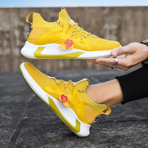 2021 Spring New Mens Shoes Fashion Flying Woven Breathable Soft Bottom Mesh Sports Mens Casual Shoes Daily Trend Shoes