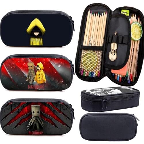 Hot Game Little Nightmares 2 Pencil case Kindergarten Pen box Kids Cartoon School Supplies Kawaii Gift Women Cosmetic Hand Bag