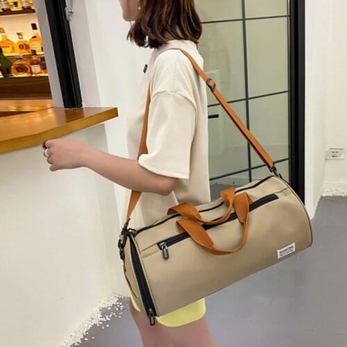 Portable Womens Gym Bag Sports Training Fitness Handbag Nylon Yoga Bag Outdoor Large Capacity Luggage Bag Travel Bag XA740Y