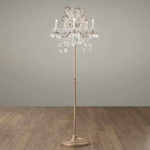Replica item Manor court lustre crystal 4-5 arm floor lamp vintage white aged pewter aged gold