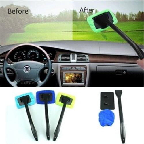 Car Window Brush Long Handle Window Glass Brush Defogging Dust Removal Car Cleaning Tool Windshield Wiper