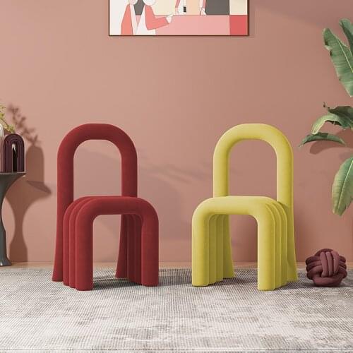 Modern Leisure Chair Single Chair Elbow Chair Bedroom Makeup Chair Home Dining Chair Nordic Furniture Dining Chairs Pink Chair