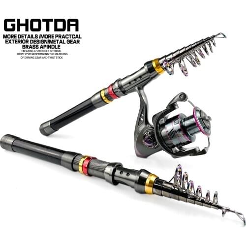 1.8-3.6m Telescopic Fishing Combo Ultralight Carbon Fiber Carp Rod and 13BB Fishing Reel Fishing Tackle Set