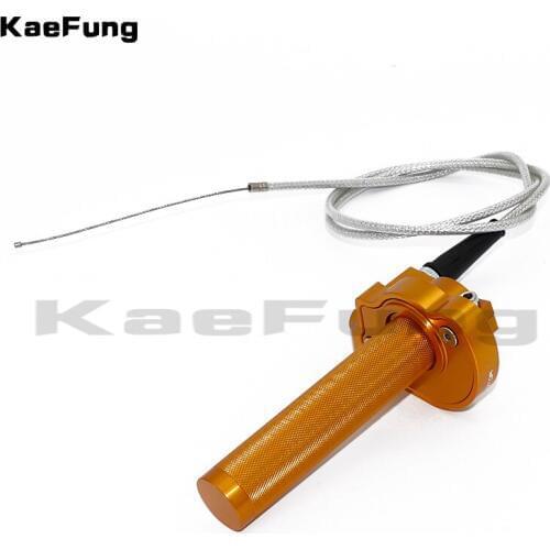 GOLD Universal 7/8" 22mm Handlebar Dirt Pit Bike Modified CNC Aluminum Quarter Turn Quick Twister With Throttle Cable