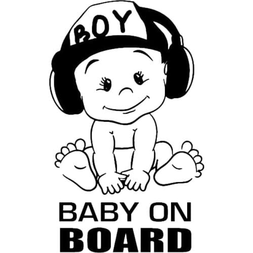 PLAY COOL Warning BABY ON BOARD Car Stickers Window Funny Cute Boy Automobiles Exterior Accessories Vinyl Decals 18*12CM T-00169
