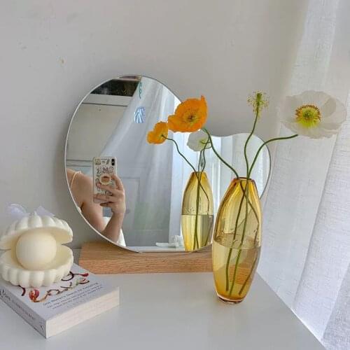 Home Decoration Mirror Bathroom Accessories Irregular Acrylic Mirror Home Desktop Makeup Mirror Creative Standing Mirror