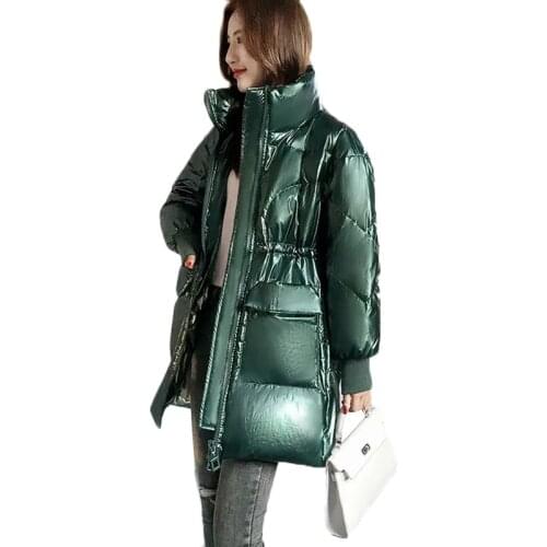 New Winter Down Jacket Plus Size Womens Long Shiny 90% White Duck Down Outerwear Casual Cold Warm Parka Overcoat Abrigo Mujer