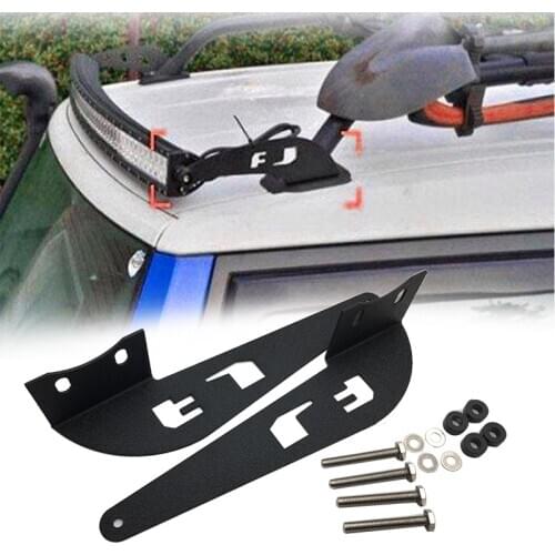 1 Pair 52 Inch Light Bar Roof Rack Top Mounts Windshield Curved Lamp Bracket For T oyota For FJ Cruiser 2007-2014