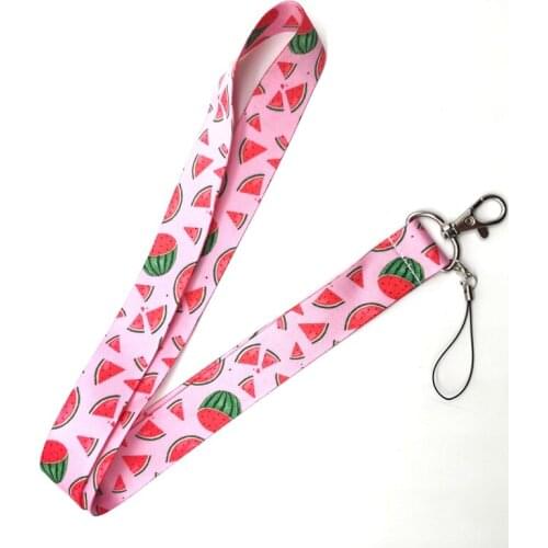 10 pcs cartoon watermelon lanyard Neck Strap Lanyards Card Holders Bank Neck Strap Card Bus ID Holders Rope Key