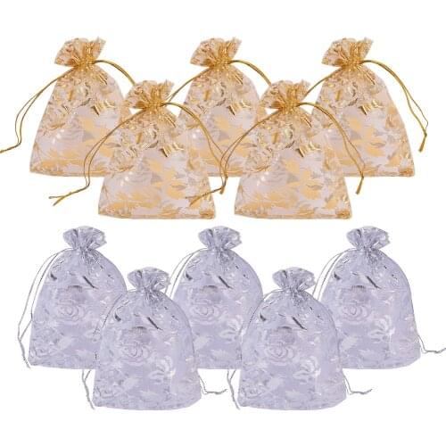 100pcs Organza Bags Drawstring Pouches Jewelry Packaging&Display Bags Wedding Gift Party Decoration Organza gifts bag 12x10cm