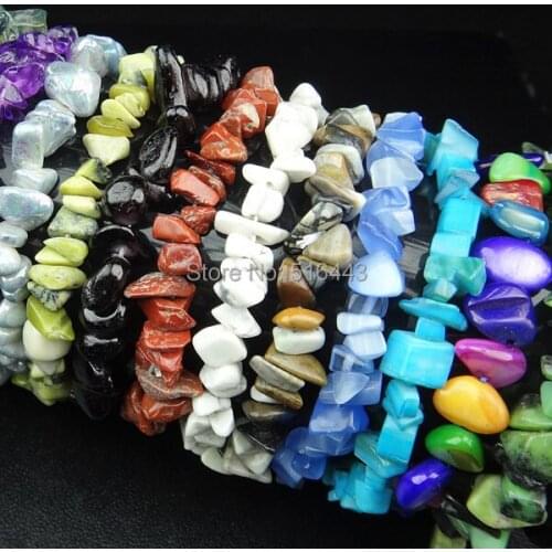 Hot Selling 12pcs Full Mix Natural Stones Charms Stretchy Bracelets Bangles for Women Mens Wholesale Fashion Jewelry A381