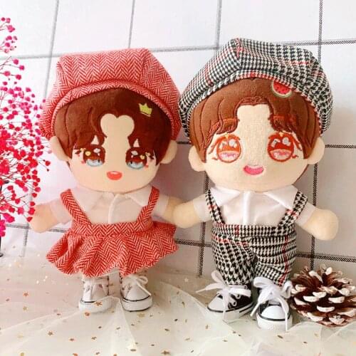 3pcs/lot 20cm Doll Clothes College style Couple Suspenders Pants Skirt Lovely doll clothes for star dolls