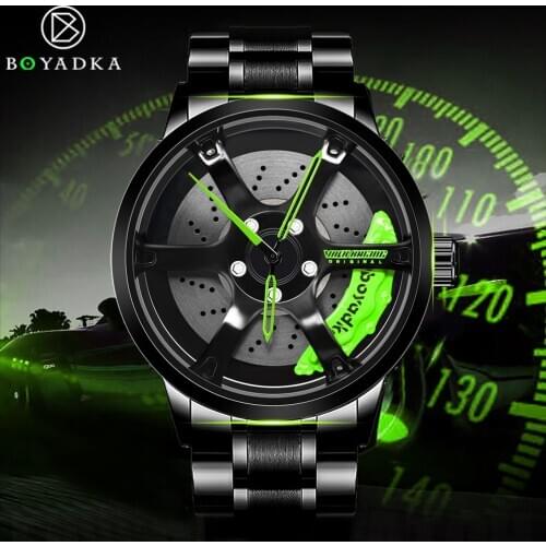 3D Creative Men Rim Hub Car Watch Wheel Design Mens Watches Sport Waterproof Relogio Masculino for F1 Cars Racing Fans Gift