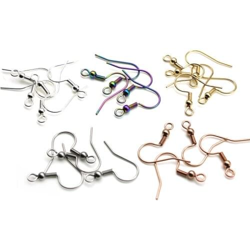 50pcs 316 Stainless Steel Gold Earrings Hooks For Earring Making Ear Hook Earrings Clasp for Jewelry Making Ear Wires Findings