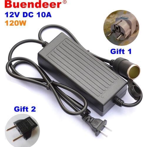 Buendeer 120W Power Convert AC 220v to 240V/110V input DC 12V 10A output adapter Car Power Supply Cigarette lighter Converter