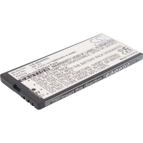 Cameron Sino For Nokia BP-5T Arrow,Lumia 820,Lumia 820.2,Lumia 825 1200mAh/4.44Wh