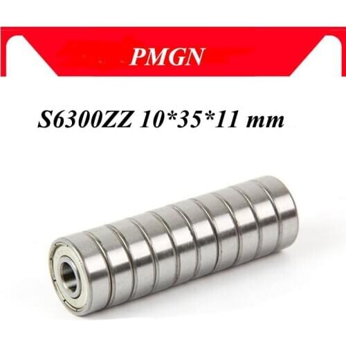 PMGN S6300ZZ S6300 stainless steel deep groove ball bearing 6300 10*35*11 mm