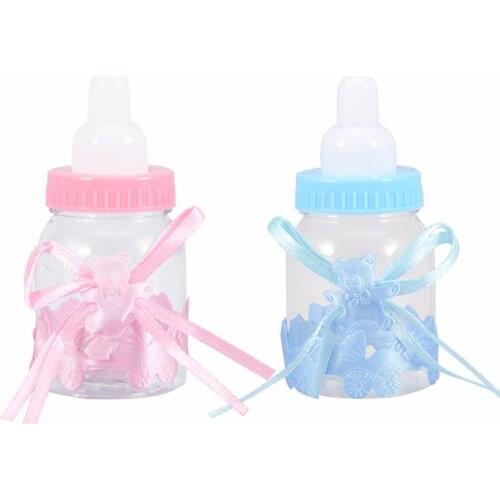 Hot Favors Bottles Fillable Bottles Sweet Candy Box Gift for Baby Shower Party Decorations Mini Bottle Girl Boy Party Decor