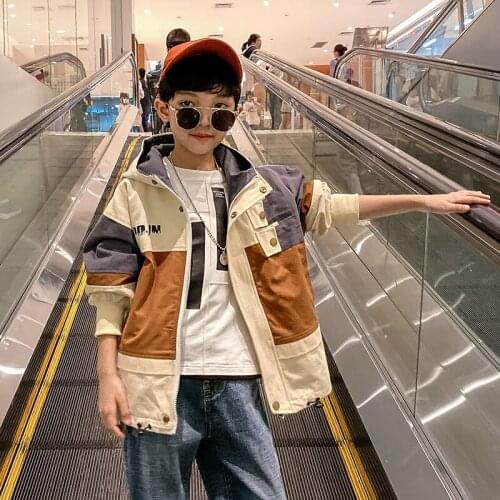 Childrenswear BOYS Coat 2020 New Style Korean-style Children Spring and Autumn Genuine Product Jacket Big Kid Trench Coat