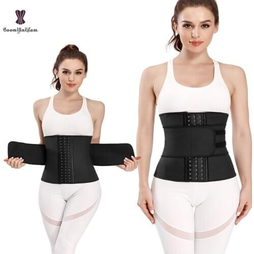 Smooth Latex Sheath Women Corset Underbust 9 Steel Bones Fajas Girdle Paste Stick Hook Slimming Belt