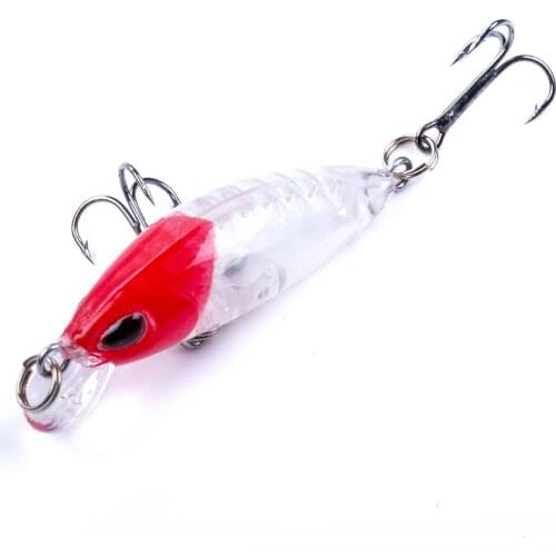 HENGJIA 1pc Mini Minnow Fishing Lure 4CM 2G Bionic Bass Pike Slow Sinking Bait Wobbler 6colours