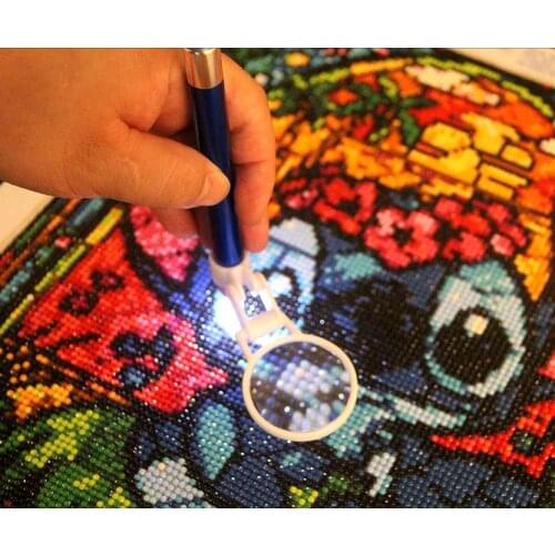 Diamond Painting Tool Luminous Point Drill Pen Magnifying Glass Luminous Lighting Sticker Drill Tool
