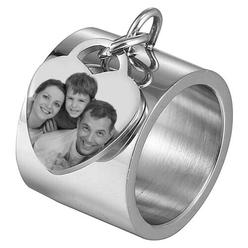 Custom Name Photo Rings Women Heart Shape Personalized Engraved Ring Stainless Steel Gold Color Men Women Lover Wedding Jewelry