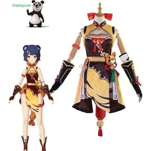 CosplayLove Game Genshin Impact Xiangling Cosplay Costume Yellow Dress Custom Made For Male Boy Halloween Christmas