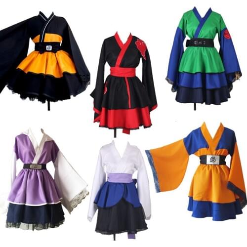 Anime cosplay Naruto Shippuden Uzumaki Naruto Female Lolita Kimono Costume For Women Clothing Halloween costumes
