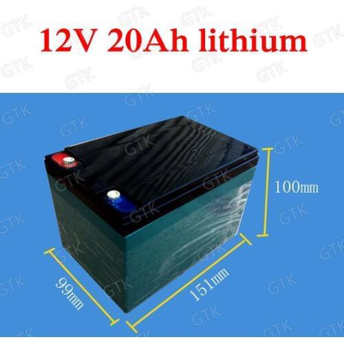 GTK 12v 300w batterie 12v 20AH lithium battery li ion 18650 BMS 3S for Solar Inverter miners 35 w 55 w xenon +charger