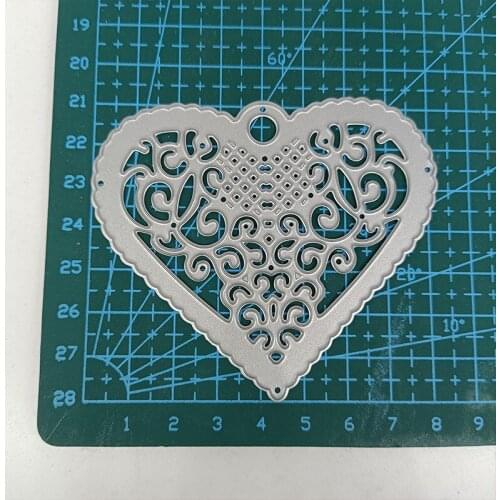 Metal Cutting Dies Lace Heart Tag DIY Stencil Scrapbooking Album Embossing Paper Card Making Decor 2021 Punch Template