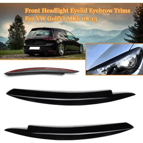 Headlight Eyebrow Eyelids ABS Stickers Trim Cover For VW GOLF VI MK6 2008 2009-2013 fit For GTI GTR GTD Model