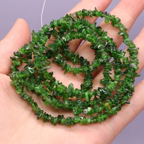 Natural Green Spodumene Kunzite Stone Beads Freeform Chip Gravel Loose Beads for Jewelry Making DIY Necklace Bracelet Gift 15