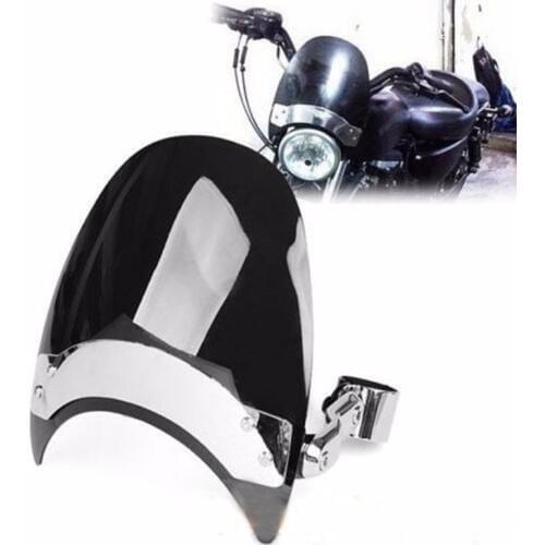 New Black Dark Tint For Harley Sportster 38-45mm Motorcycle Windscreen Windshield FM