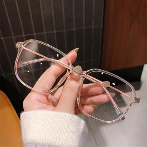 Transparent blue light blocking glasses men Women Oversized Square Frame Myopia Reading 2020 luxury eyeglasses alloy frame