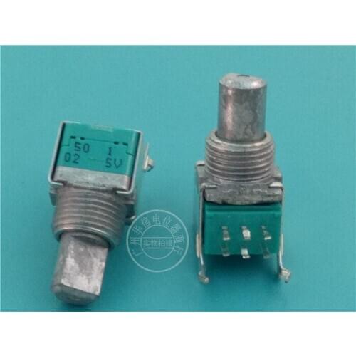 Original new 100% 09 Type horizontal double potentiometer RK09L12B0C0E 500R handle length 12.5MMF (SWITCH)
