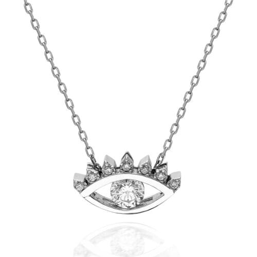 Certified Swarovski Stone Eye 925 Silver Necklace
