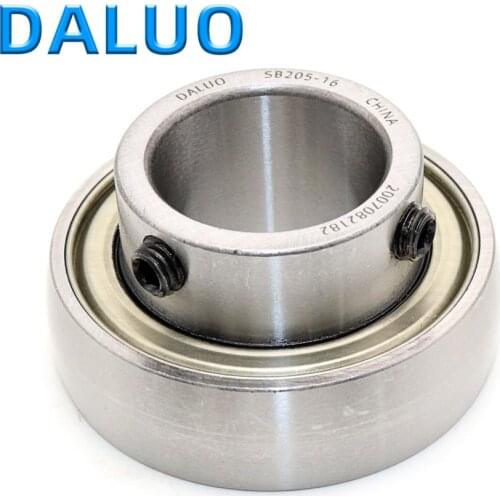 1PCS SB205-16 SB205 DALUO 1" Bore Spherical Insert Bearing With Setscrew Locking Standard duty Narrow inner ring Chrome Steel