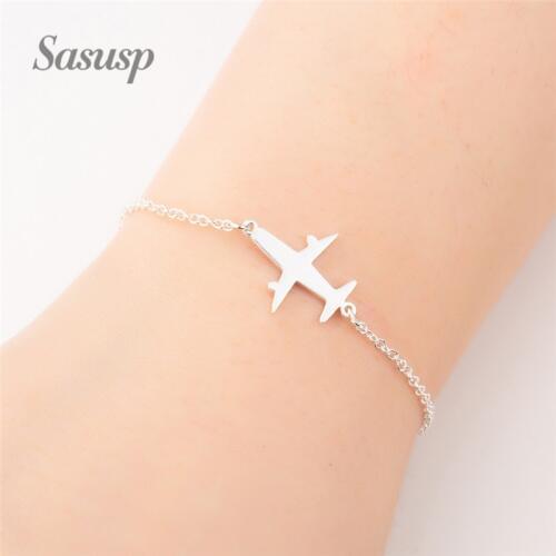 Sasusp Simple Cute Airplane Aircraft Bracelets For Women femme Imitation Tool Jewelry Best Friend Gifts Adjustable