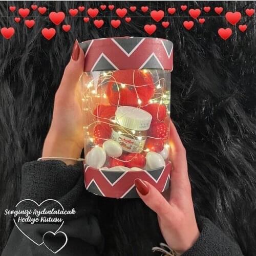 Valentines PVC Cylinder Box Yellow Led Luxury Set 473138782