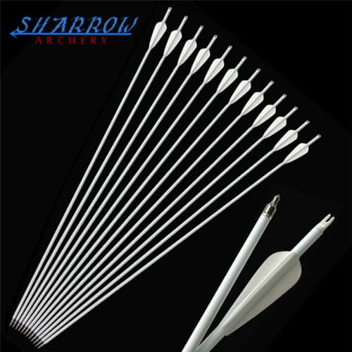 6/12pcs 32" Archery Carbon Arrows Spine 500 Target Hunting Carbon Arrow For Compound Recurve Bow Hunting Shooting Accessories
