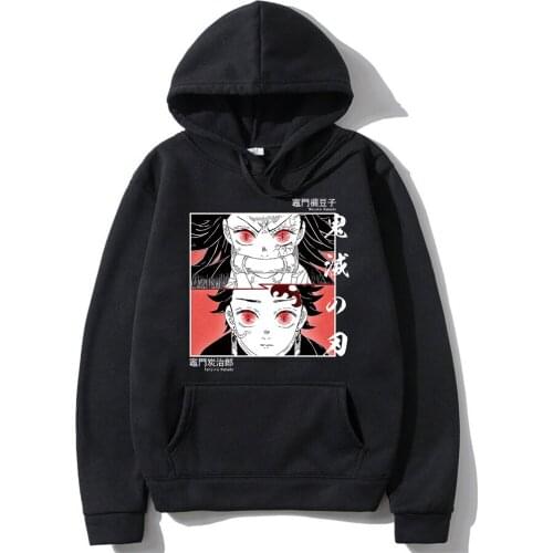 Demon Slayer Hoodie 2021 Graphic Hot Streetwear Anime Kimetsu No Yaiba Nezuko Tanjiro Kamado Sweatshirts Top Cloth